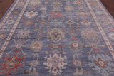 Grey Turkish Oushak Hand Knotted Wool Rug - 9' 0" X 11' 8" - Golden Nile