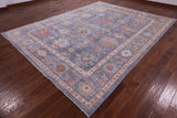Grey Turkish Oushak Hand Knotted Wool Rug - 9' 0" X 11' 8" - Golden Nile