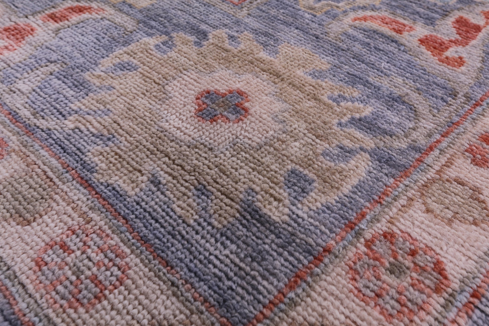 Grey Turkish Oushak Hand Knotted Wool Rug - 9' 0" X 11' 8" - Golden Nile