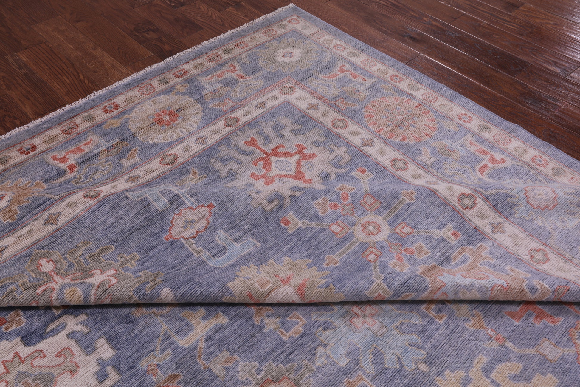Grey Turkish Oushak Hand Knotted Wool Rug - 9' 0" X 11' 8" - Golden Nile