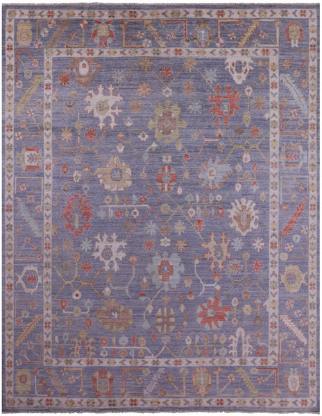 Grey Turkish Oushak Hand Knotted Wool Rug - 9' 2" X 12' 1" - Golden Nile