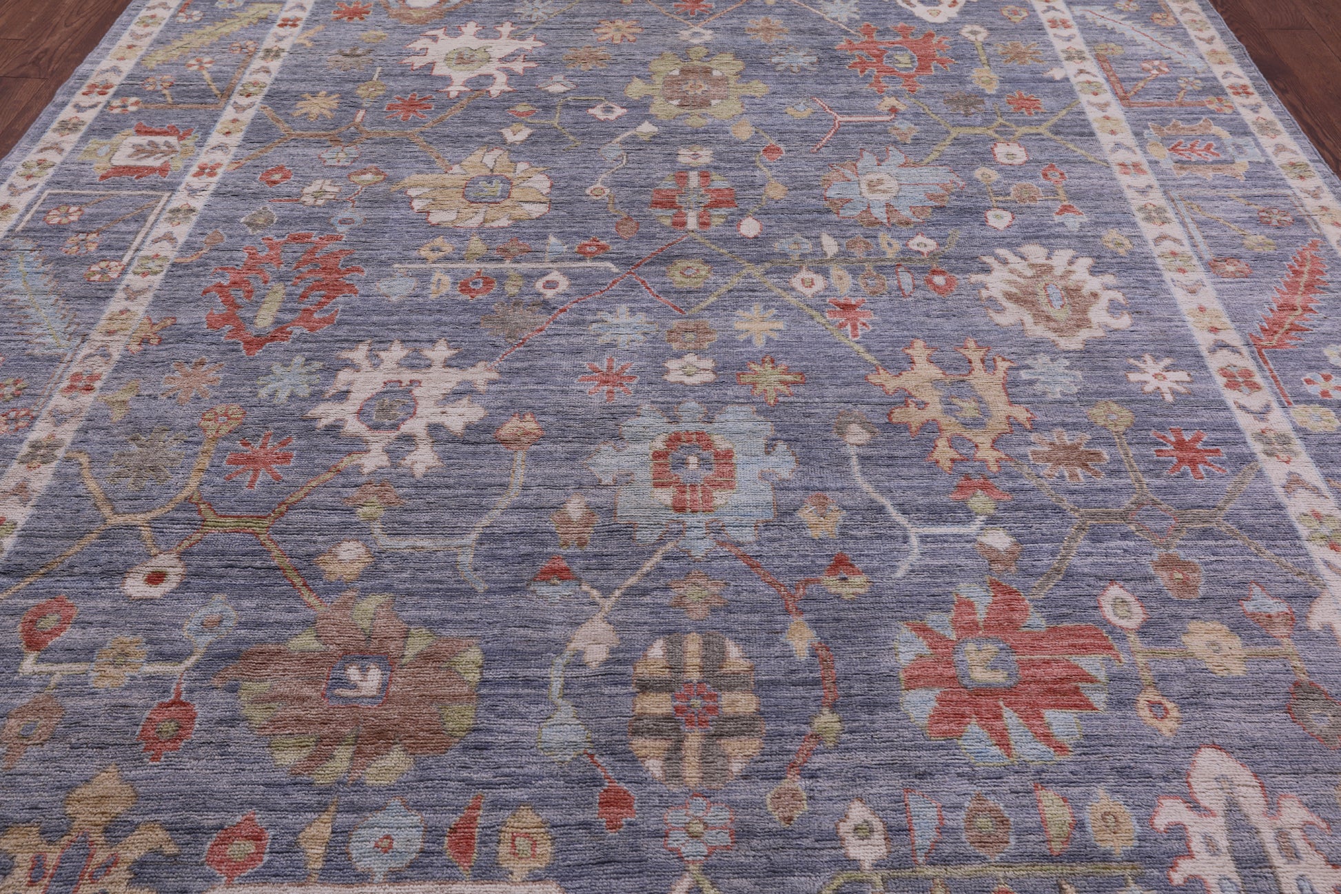 Grey Turkish Oushak Hand Knotted Wool Rug - 9' 2" X 12' 1" - Golden Nile