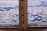 Blue Geometric Persian Mamluk Hand Knotted Wool Rug - 8' 0" X 9' 3" - Golden Nile
