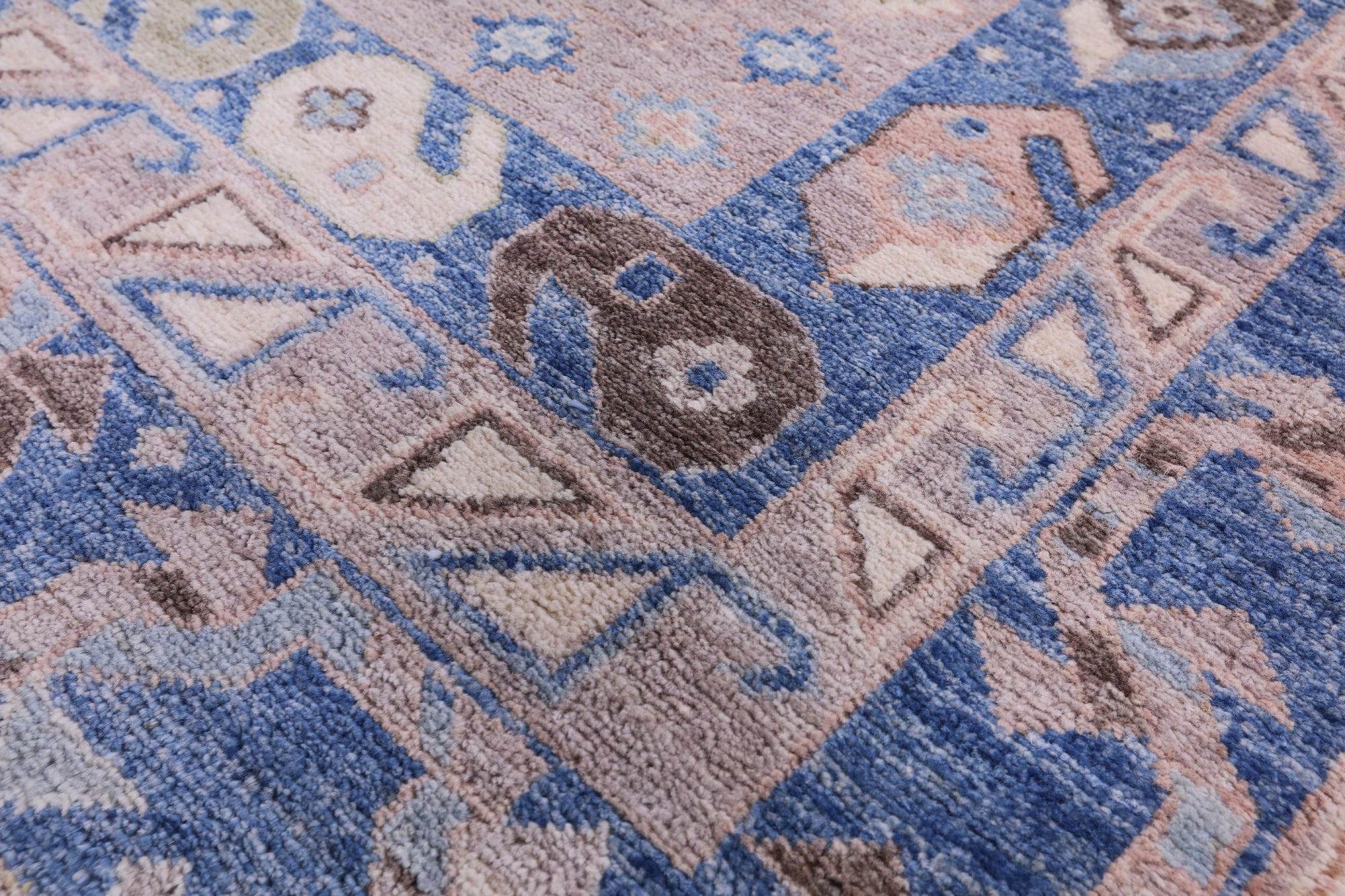 Blue Persian Fine Serapi Hand Knotted Wool Rug - 9' 1" X 11' 10" - Golden Nile