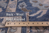 Blue Turkish Oushak Hand Knotted Wool Rug - 9' 2" X 11' 11" - Golden Nile