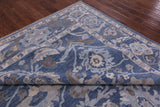 Blue Turkish Oushak Hand Knotted Wool Rug - 9' 2" X 11' 11" - Golden Nile