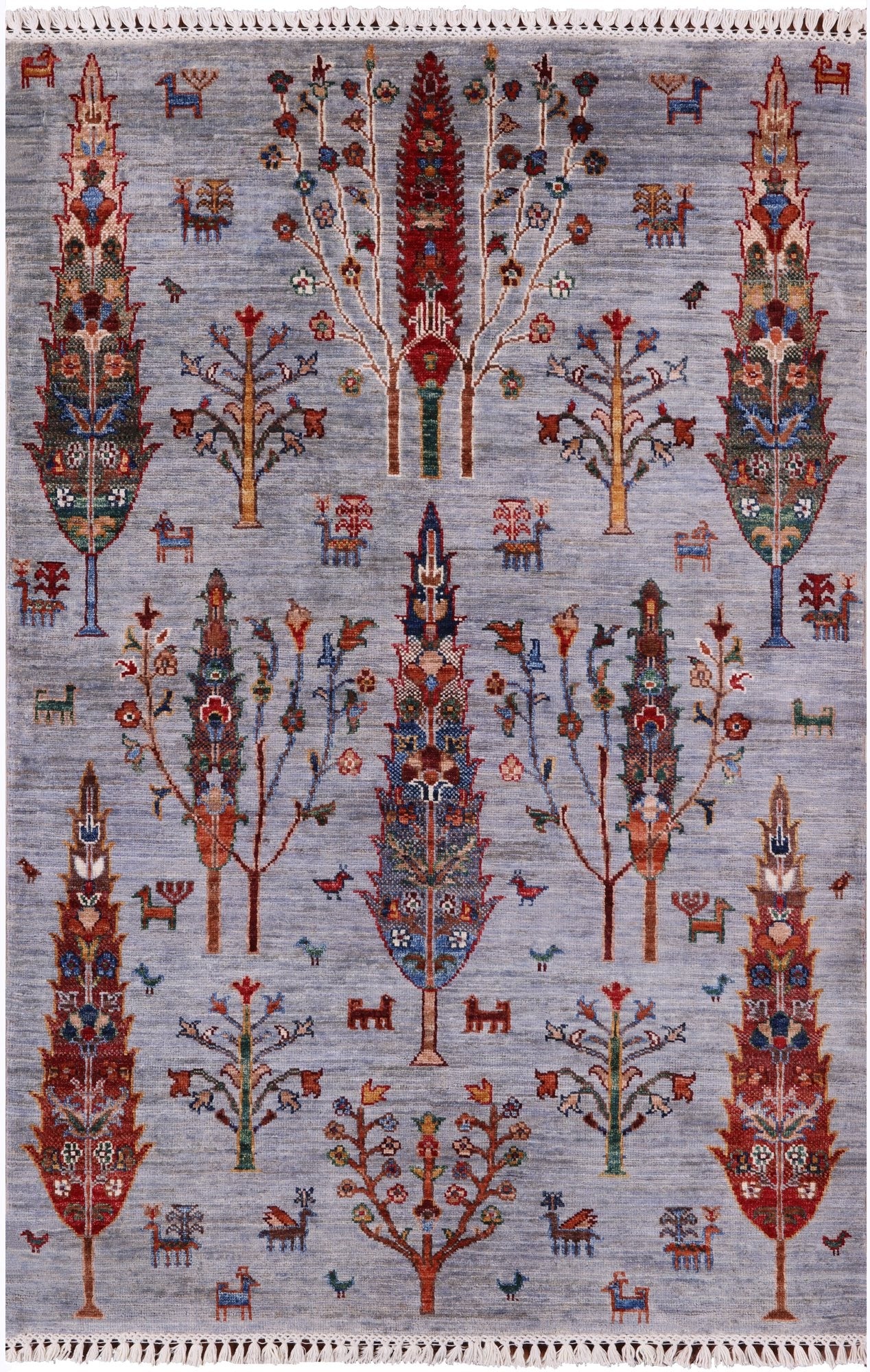 Tribal Persian Gabbeh Hand Knotted Wool Rug - 3' 3" X 4' 10" - Golden Nile