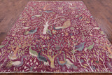Exotic Birds Persian Hand Knotted Wool Rug - 8' 0" X 10' 2" - Golden Nile