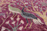 Exotic Birds Persian Hand Knotted Wool Rug - 8' 0" X 10' 2" - Golden Nile