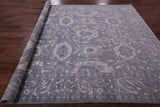 Blue Turkish Oushak Hand Knotted Wool Rug - 8' 0" X 9' 8" - Golden Nile