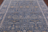 Blue Persian Fine Serapi Hand Knotted Wool Rug - 8' 2" X 9' 10" - Golden Nile