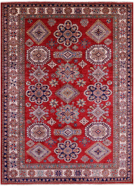Red Super Kazak Handmade Wool Rug - 8' 11" X 12' 0" - Golden Nile