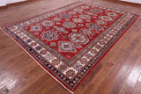 Red Super Kazak Handmade Wool Rug - 8' 11" X 12' 0" - Golden Nile