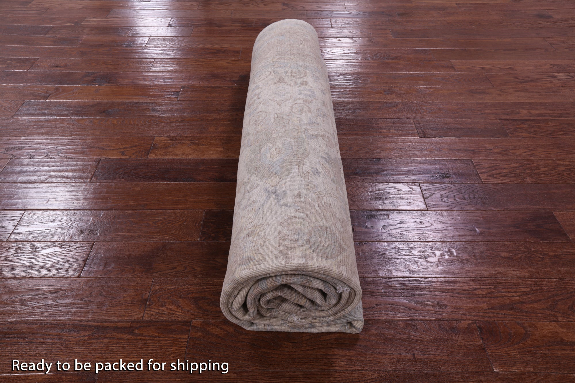 Ivory White Wash Peshawar Hand Knotted Wool Rug - 8' 9" X 11' 8" - Golden Nile