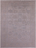 Ivory White Wash Peshawar Hand Knotted Wool Rug - 8' 9" X 11' 8" - Golden Nile