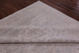 Ivory White Wash Peshawar Hand Knotted Wool Rug - 8' 9" X 11' 8" - Golden Nile