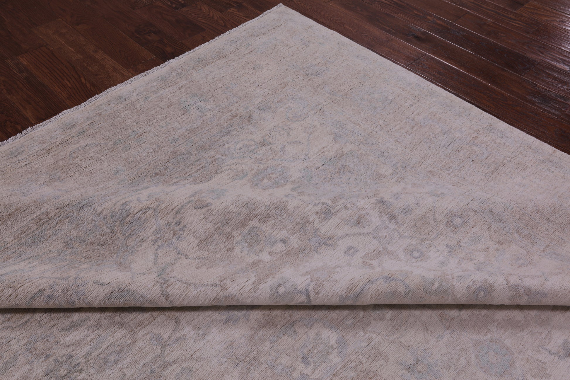 Ivory White Wash Peshawar Hand Knotted Wool Rug - 8' 9" X 11' 8" - Golden Nile