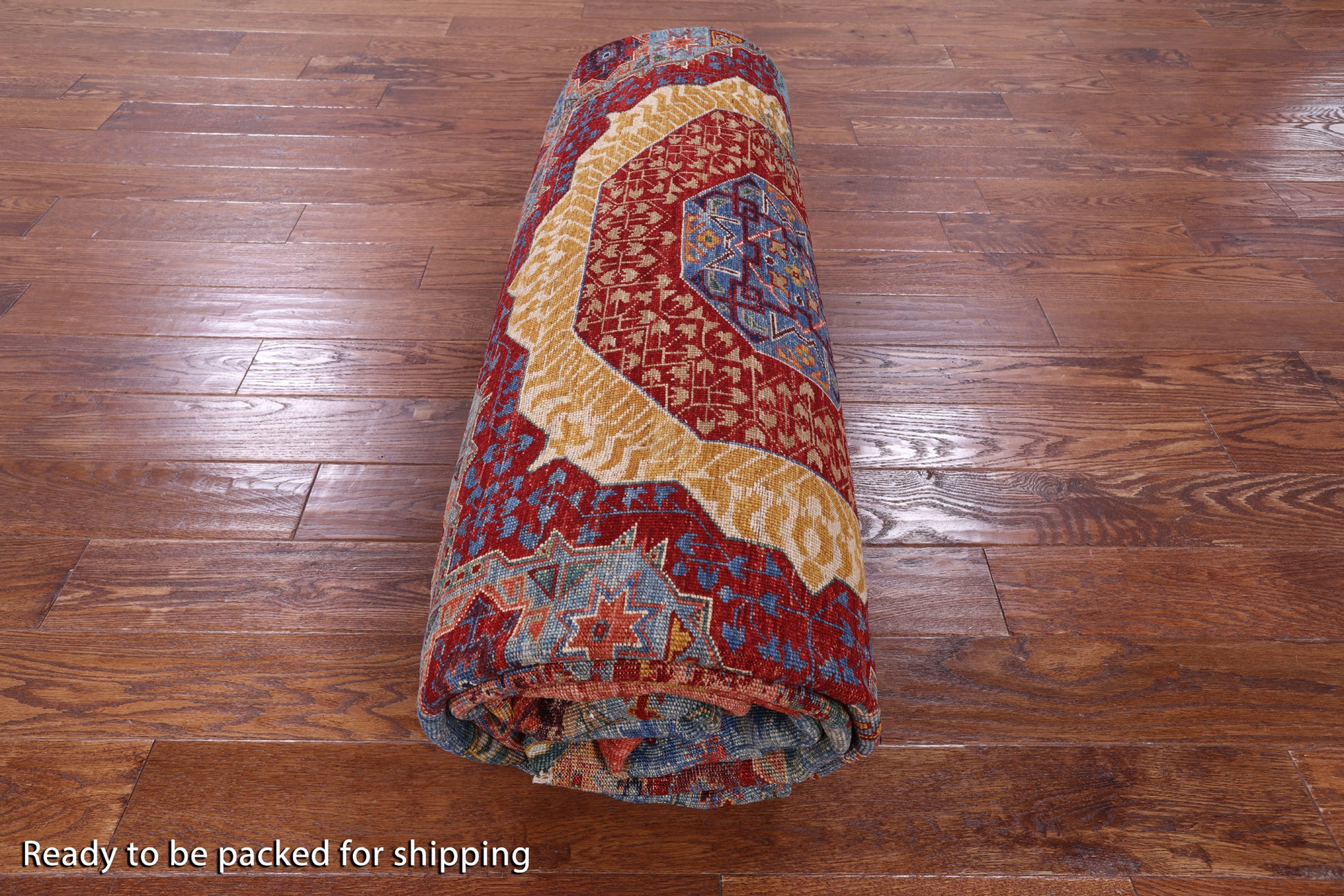 Abstract Modern Mamluk Hand Knotted Wool Rug - 9' 9" X 13' 1" - Golden Nile