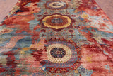 Abstract Modern Mamluk Hand Knotted Wool Rug - 9' 9" X 13' 1" - Golden Nile