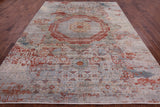 Abstract Modern Mamluk Hand Knotted Wool Rug - 8' 11" X 11' 6" - Golden Nile