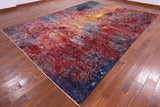 Abstract Modern Hand Knotted Wool Rug - 9' 8" X 13' 7" - Golden Nile