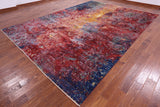 Abstract Modern Hand Knotted Wool Rug - 9' 8" X 13' 7" - Golden Nile