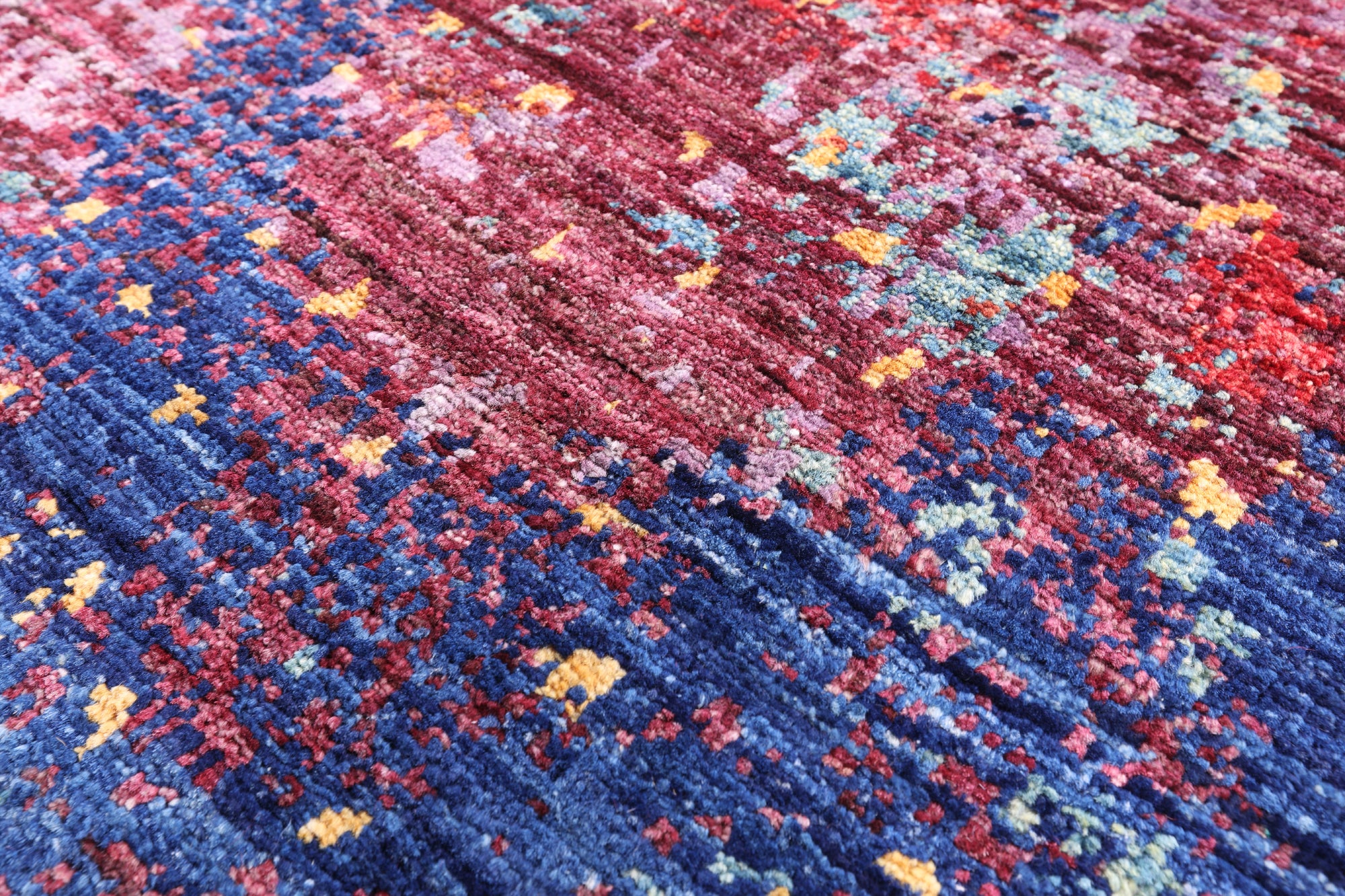 Abstract Modern Hand Knotted Wool Rug - 9' 8" X 13' 7" - Golden Nile