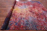 Abstract Modern Hand Knotted Wool Rug - 9' 8" X 13' 7" - Golden Nile