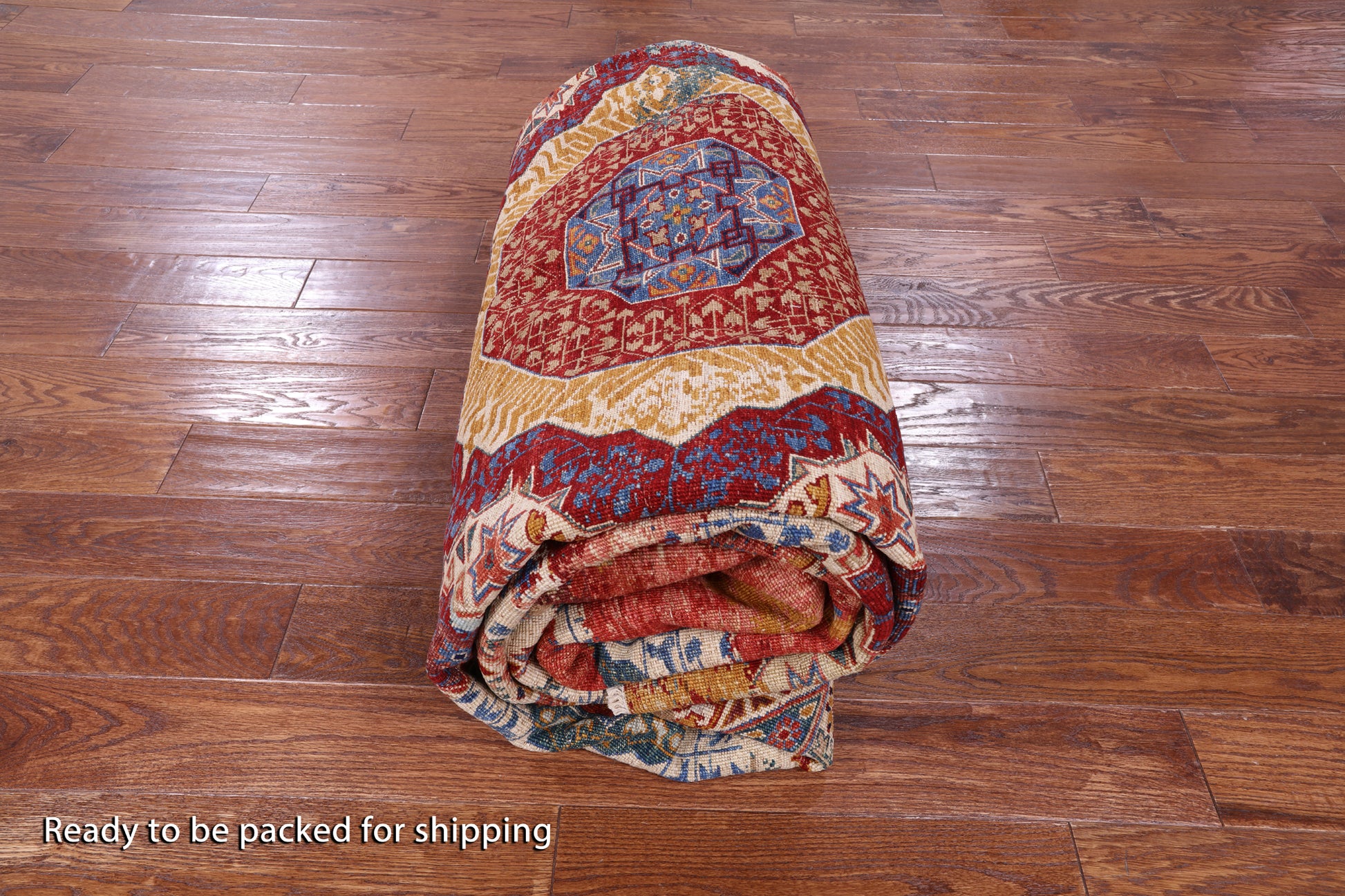 Asbtract Modern Mamluk Hand Knotted Wool Rug - 9' 9" X 13' 7" - Golden Nile