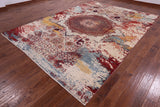 Abstract Modern Mamluk Hand Knotted Wool Rug - 8' 8" X 12' 1" - Golden Nile