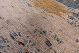 Abstract Modern Mamluk Hand Knotted Wool Rug - 8' 8" X 12' 1" - Golden Nile