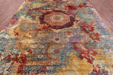 Asbtract Modern Mamluk Hand Knotted Wool Rug - 9' 10" X 13' 5" - Golden Nile