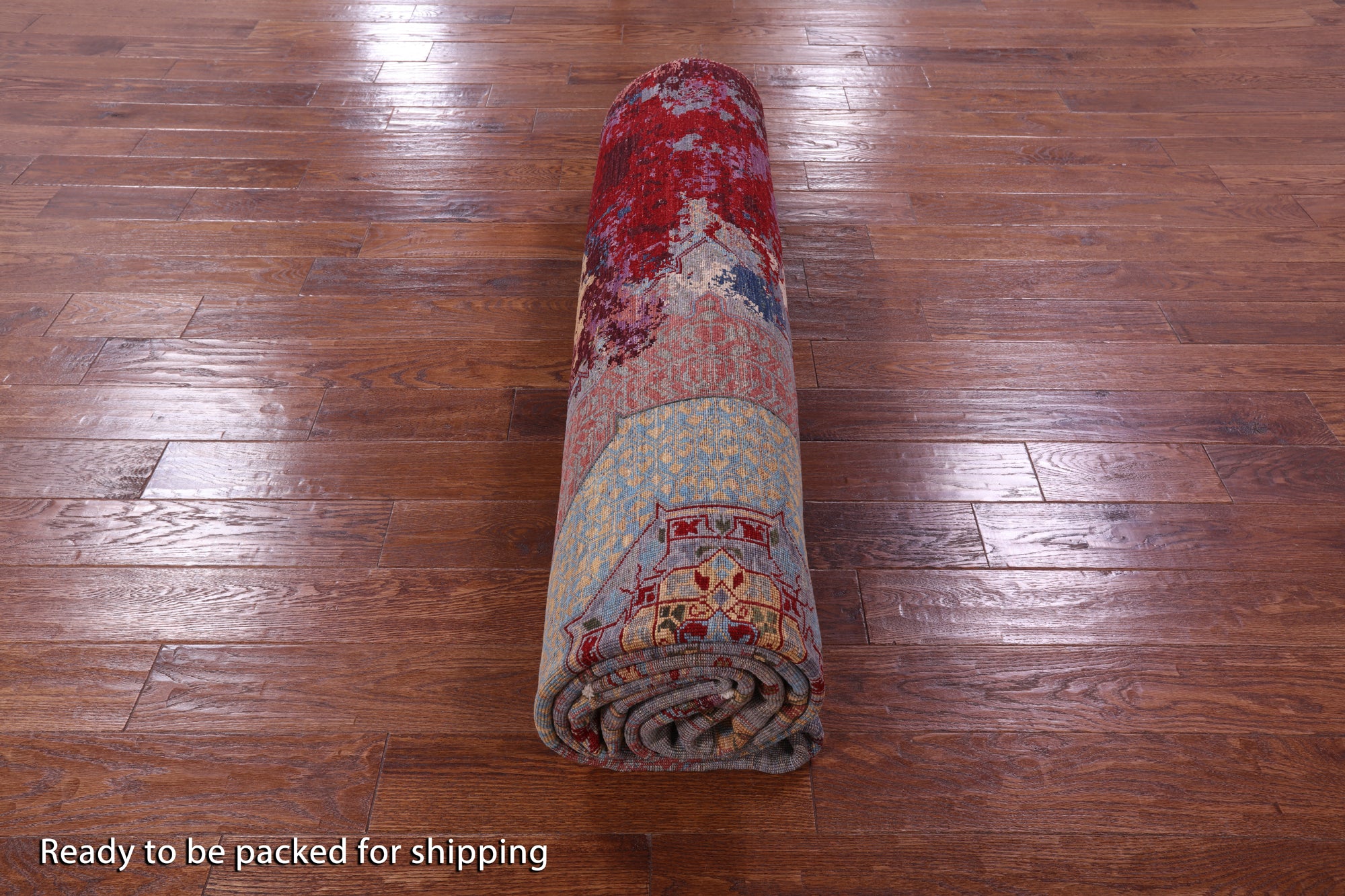 Abstract Modern Mamluk Hand Knotted Wool Rug - 8' 11" X 11' 10" - Golden Nile