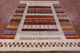 Tribal Persian Gabbeh Hand Knotted Wool Rug - 8' 0" X 9' 7" - Golden Nile