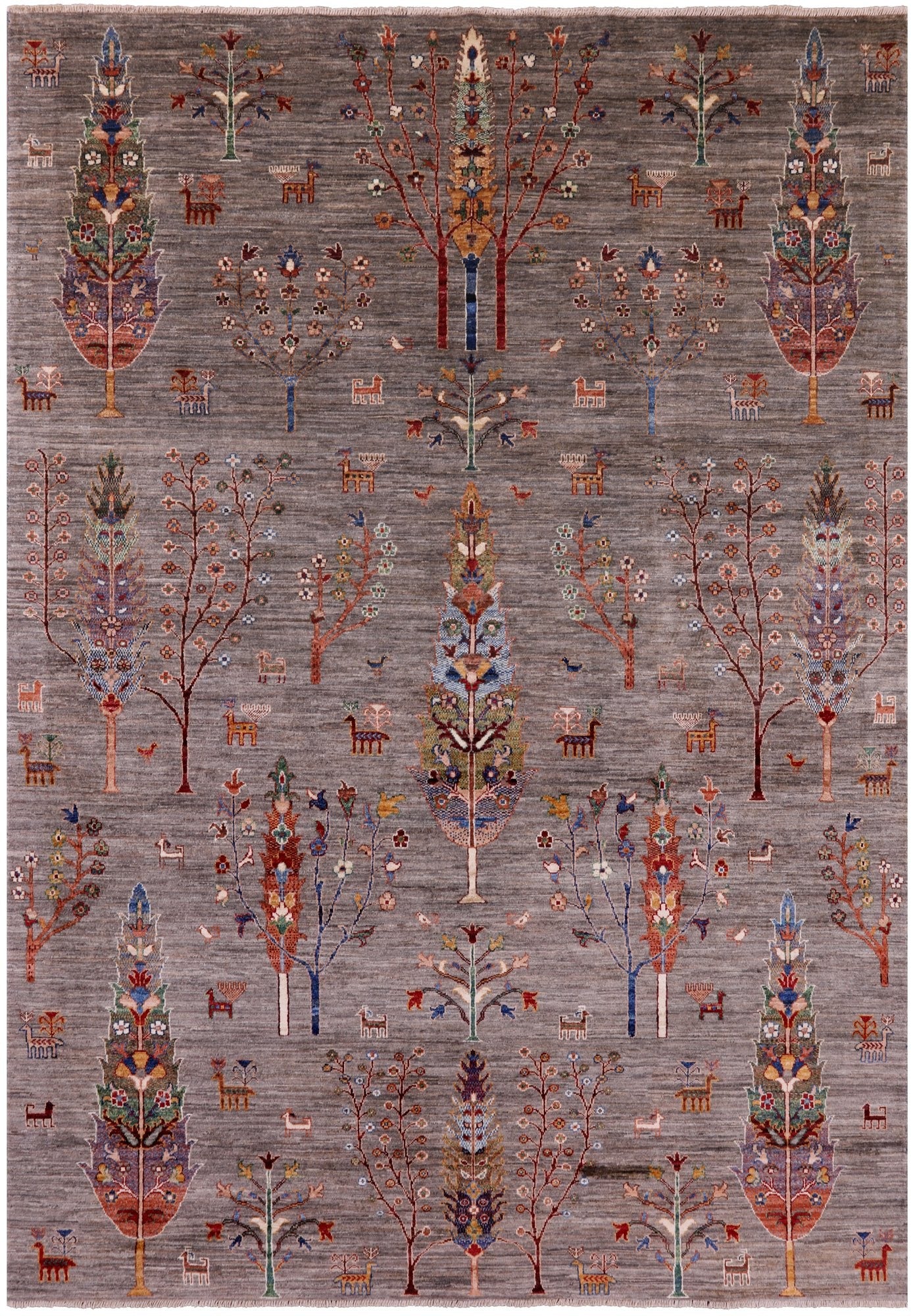 Tribal Persian Gabbeh Hand Knotted Wool Rug - 6' 7" X 9' 5" - Golden Nile