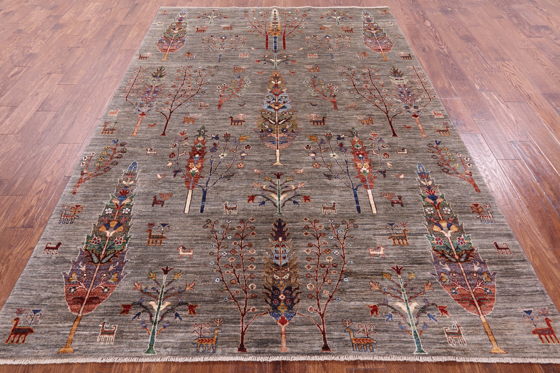 Tribal Persian Gabbeh Hand Knotted Wool Rug - 6' 7" X 9' 5" - Golden Nile