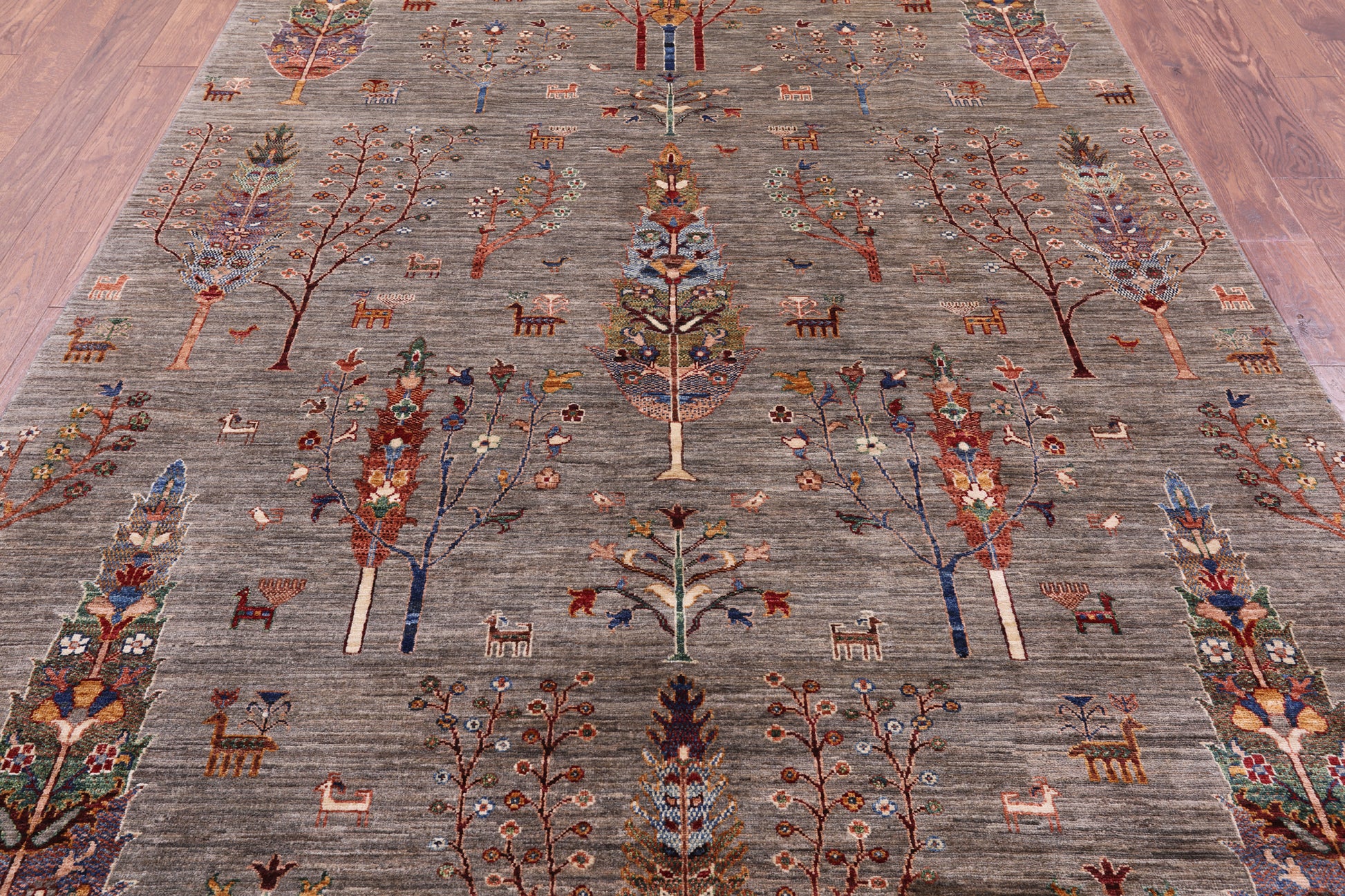 Tribal Persian Gabbeh Hand Knotted Wool Rug - 6' 7" X 9' 5" - Golden Nile