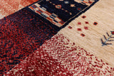 Tribal Persian Gabbeh Hand Knotted Wool Rug - 6' 7" X 9' 6" - Golden Nile