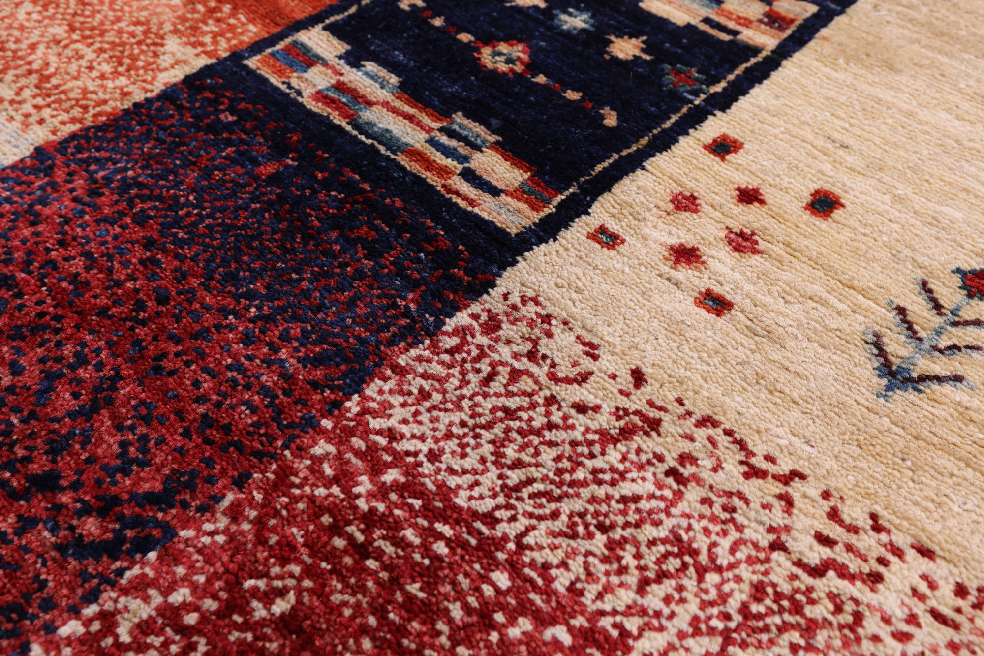 Tribal Persian Gabbeh Hand Knotted Wool Rug - 6' 7" X 9' 6" - Golden Nile