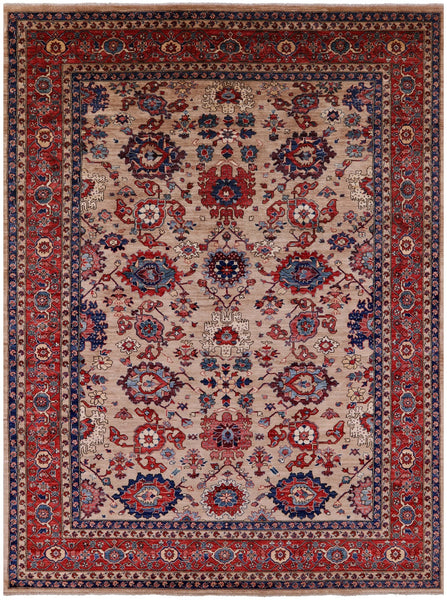 Persian Fine Serapi Hand Knotted Wool Rug - 9' 0" X 11' 10" - Golden Nile