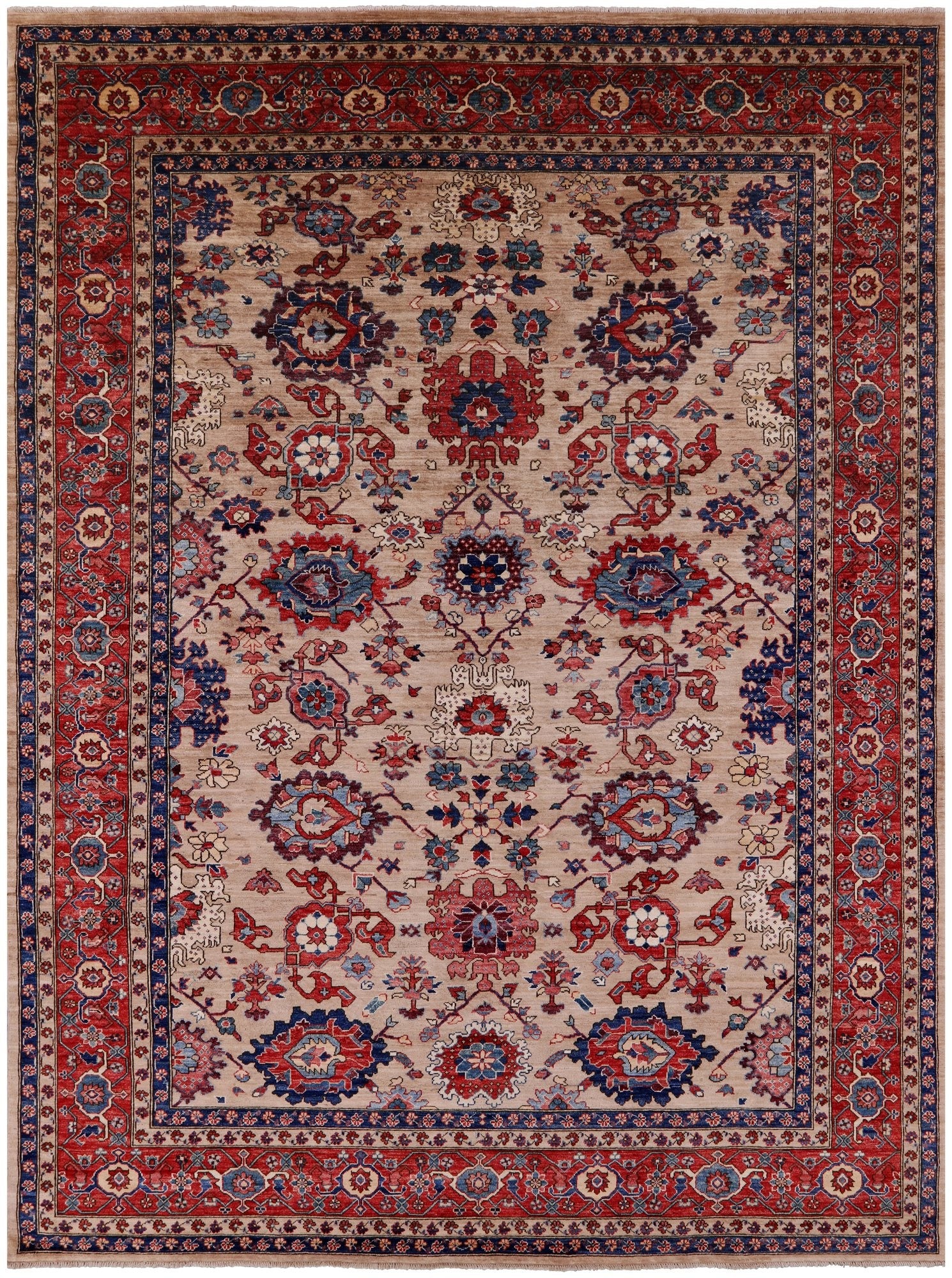 Persian Fine Serapi Hand Knotted Wool Rug - 9' 0" X 11' 10" - Golden Nile