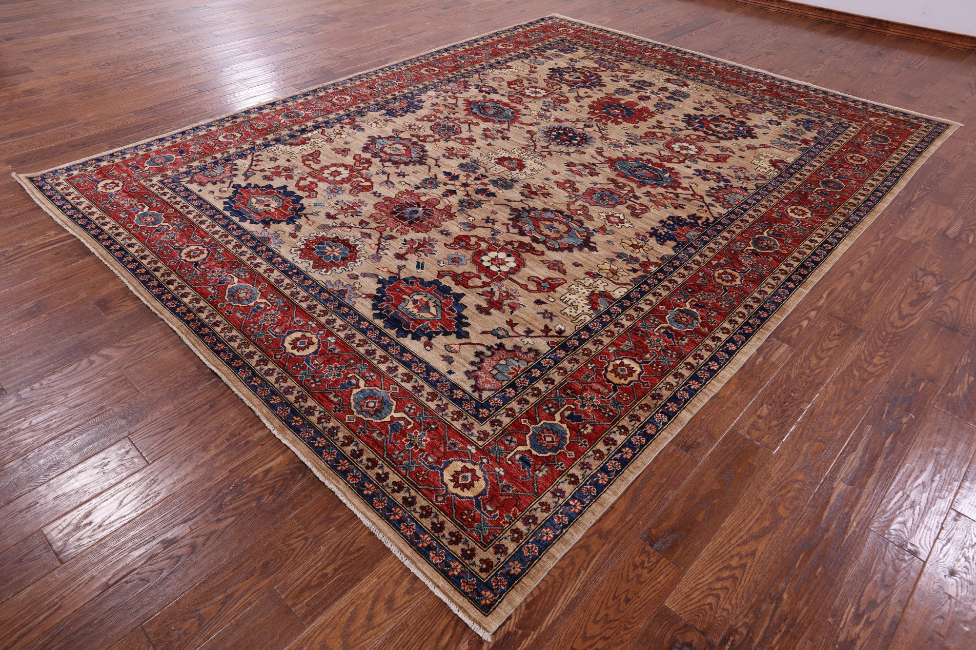 Persian Fine Serapi Hand Knotted Wool Rug - 9' 0" X 11' 10" - Golden Nile