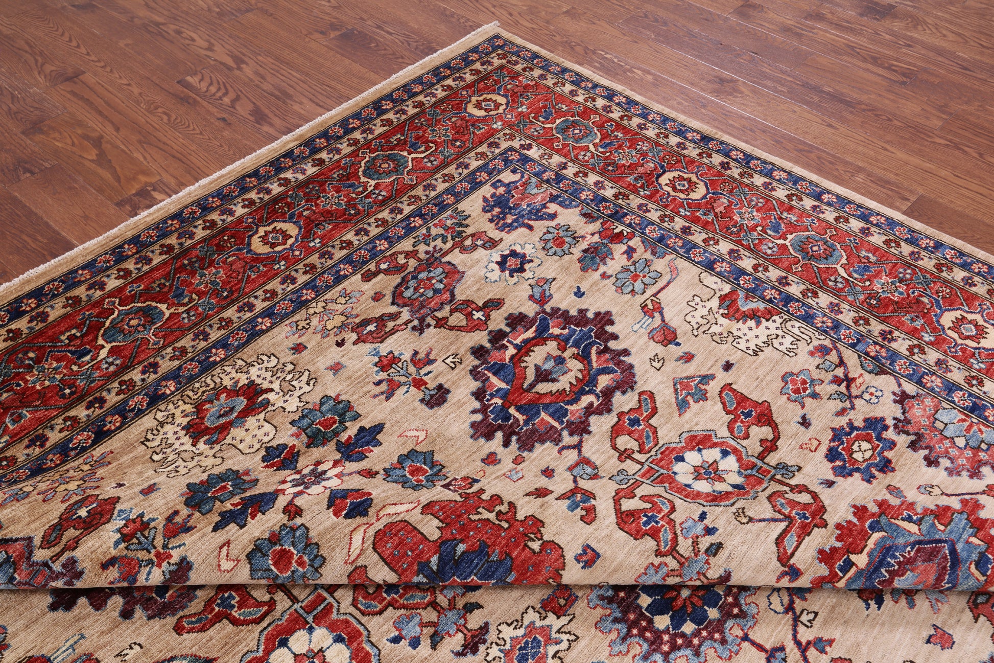 Persian Fine Serapi Hand Knotted Wool Rug - 9' 0" X 11' 10" - Golden Nile