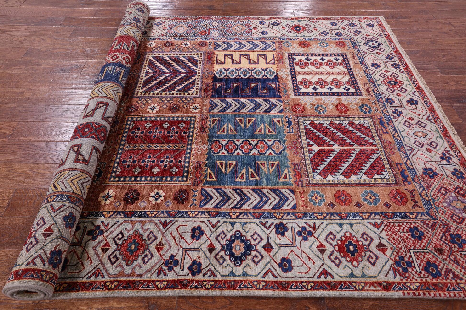 Persian Fine Serapi Hand Knotted Wool Rug - 6' 0" X 8' 10" - Golden Nile