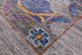 Blue Turkish Oushak Hand Knotted Wool Rug - 9' 0" X 11' 7" - Golden Nile