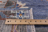 Blue Turkish Oushak Hand Knotted Wool Rug - 9' 0" X 11' 7" - Golden Nile
