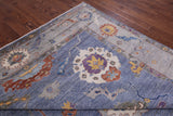 Blue Turkish Oushak Hand Knotted Wool Rug - 9' 0" X 11' 7" - Golden Nile