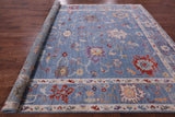Blue Turkish Oushak Hand Knotted Wool Rug - 9' 3" X 11' 10" - Golden Nile