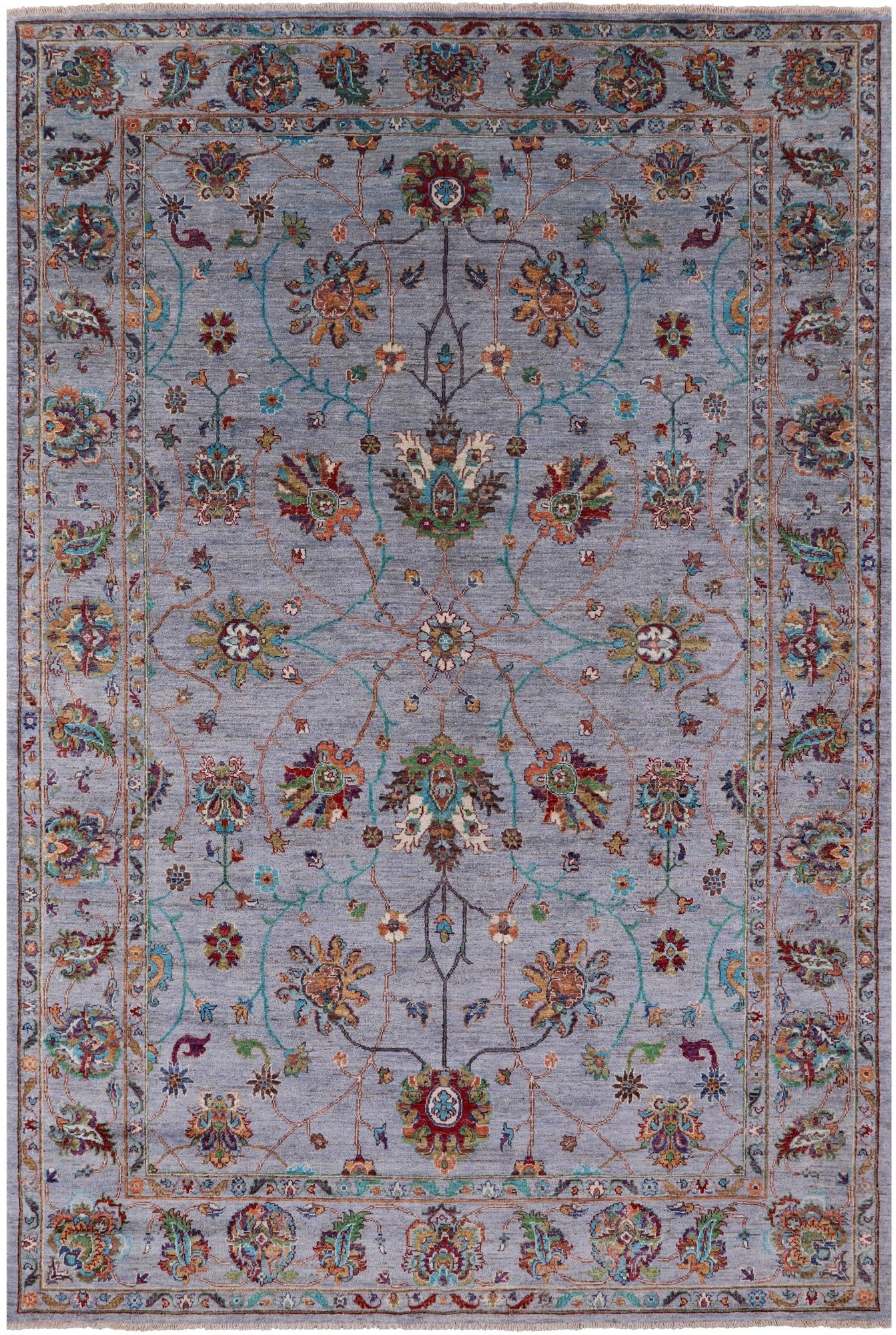 Peshawar Hand Knotted Wool Rug - 6' 9" X 10' 3" - Golden Nile