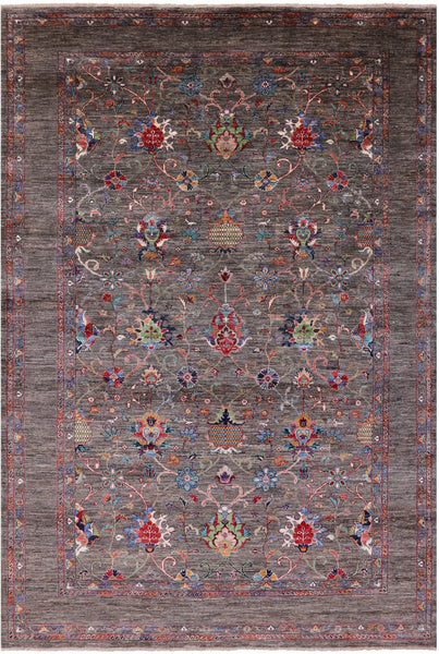 Peshawar Hand Knotted Wool Rug - 6' 9" X 9' 10" - Golden Nile